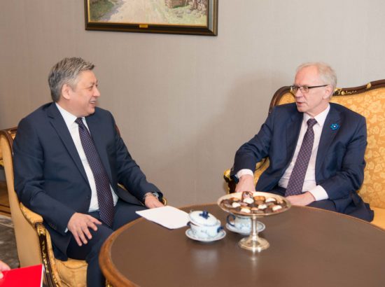 Riigikogu esimees Eiki Nestor kohtus Kõrgõzstani välisministri Erlan Abdyldaeviga